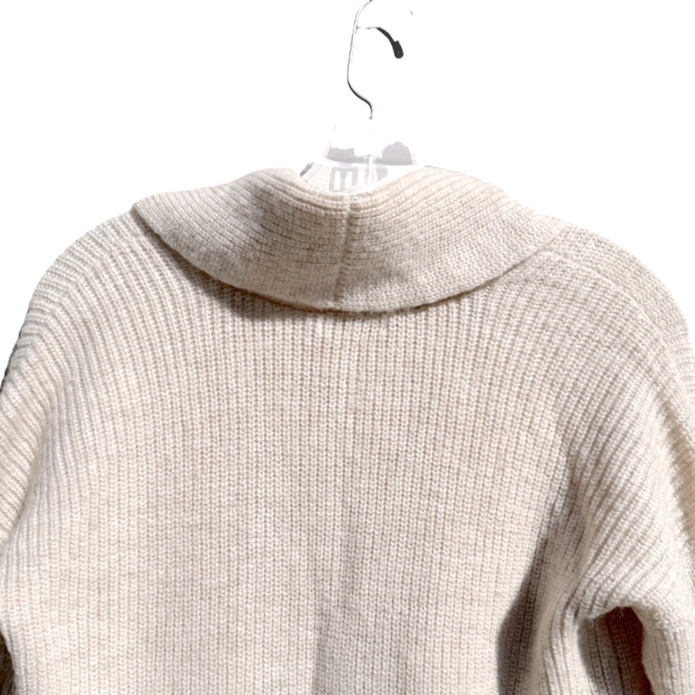 Gap Creamy Pale Pink Tweed Shawl Collar Cardigan, Size Small - Picture 6 of 13